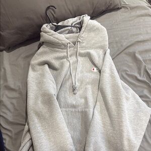 Champion Gray Heather Sweater with Signature Logo